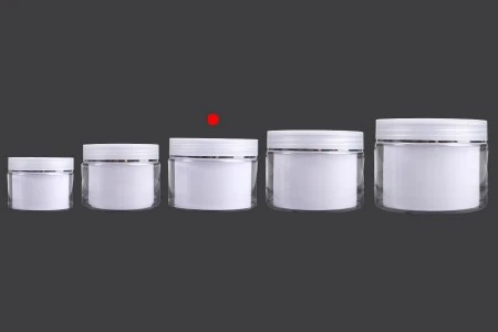 Plastična kutijica sa duplim dnom 150 mL za kremu, sa zatvaračem, plastičnim međupoklopcem i spatulom - 6 kom-6