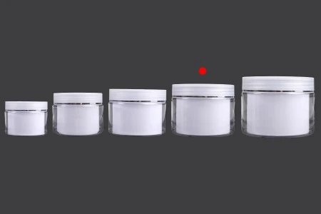 Plastična kutijica sa duplim dnom 200 mL za kremu, sa zatvaračem, plastičnim međupoklopcem i spatulom - 6 kom-6