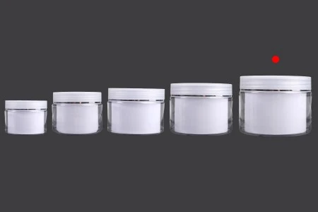 Plastična kutijica sa duplim dnom 250 mL za kremu, sa zatvaračem, plastičnim međupoklopcem i spatulom - 6 kom-6