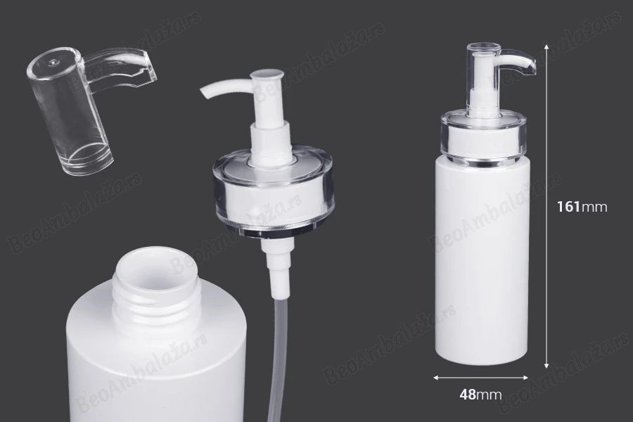 PET flaša od 150mL sa pumpicom za kreme (PP24) i poklopcem - 6 kom-dimenzije_slike