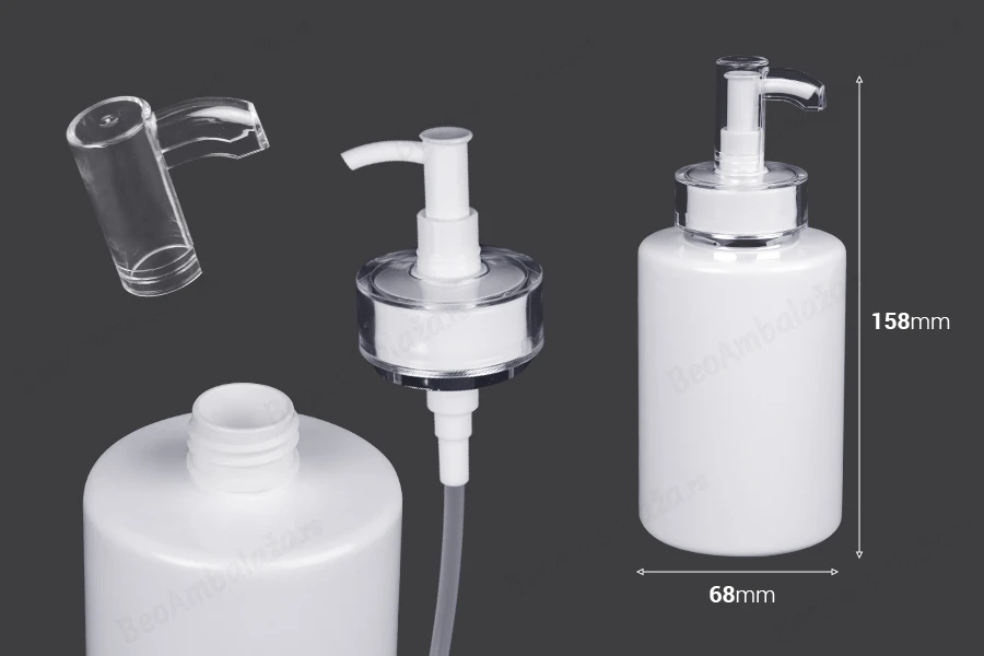 PET flaša od 300mL sa pumpicom za kreme (PP24) i poklopcem - 6 kom-dimenzije_slike