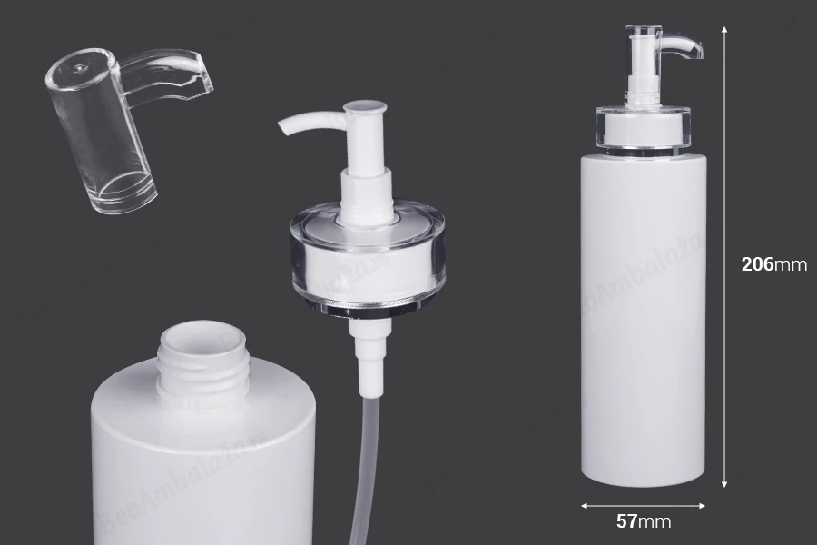 PET flaša od 350mL sa pumpicom za kreme (PP24) i poklopcem - 6 kom-dimenzije_slike