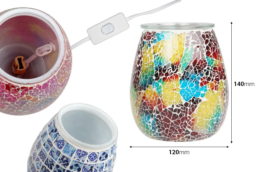 Električni stakleni osveživač prostora sa svetlom za sagorevanje aromatičnih voskova i ulja (radi sa lampom)-dimenzije_slike