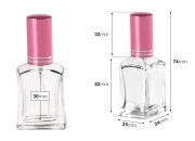 Staklena parfemska bočica 15 mL sa sprejom i aluminijumskim poklopcem u raznim bojama - 6 kom-dimenzije_slike