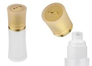 Staklena bočica od peskiranog stakla 50mL, za kreme sa pumpicom i zlatnim zatvaračem Staklena bočica od peskiranog stakla 50mL, za kreme sa pumpicom i zlatnim zatvaračem