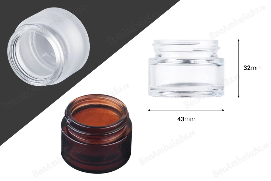 Staklena teglica 15mL za kremu - bez zatvarača-dimenzije_slike