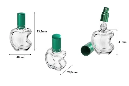 Bočica za parfeme 10mL, u obliku jabuke sa sprejom, sa aluminijumskim zatvaračem u više boja-2