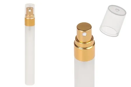 Peskirana staklena bočica 10mL sa aluminijumskim sprejom i plastičnim zatvaračem - 6 kom-1