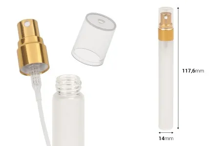 Peskirana staklena bočica 10mL sa aluminijumskim sprejom i plastičnim zatvaračem - 6 kom-2