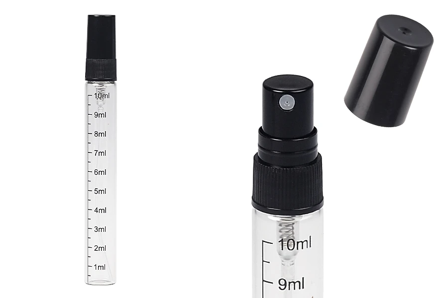 Providna staklena bočica 10mL sa graduacijom, sa plastičnim sprejom i zatvaračem - 6 kom-slika_proizvoda
