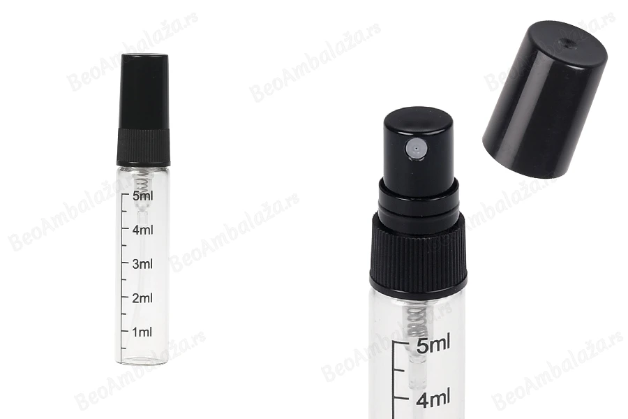 Providna staklena bočica 5mL sa graduacijom, sa plastičnim sprejom i zatvaračem - 6 kom-slika_proizvoda