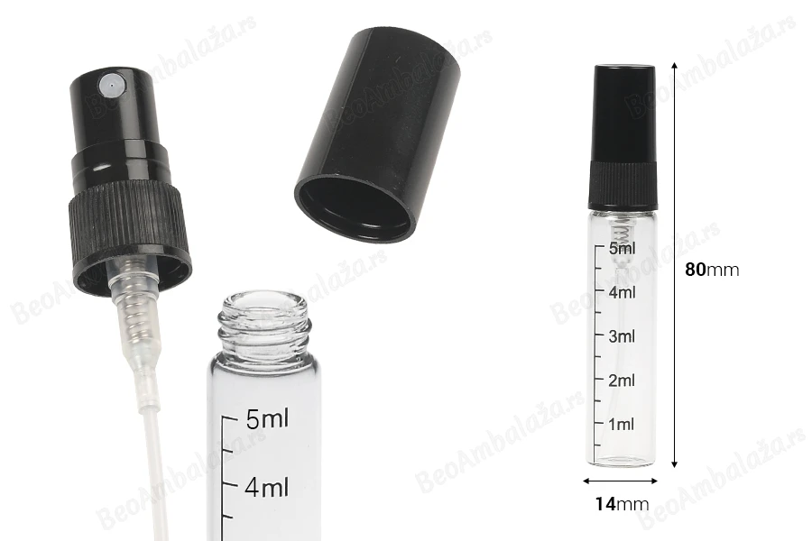 Providna staklena bočica 5mL sa graduacijom, sa plastičnim sprejom i zatvaračem - 6 kom-dimenzije_slike
