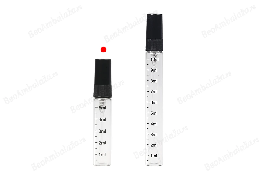 Providna staklena bočica 5mL sa graduacijom, sa plastičnim sprejom i zatvaračem - 6 kom-grupa_slika