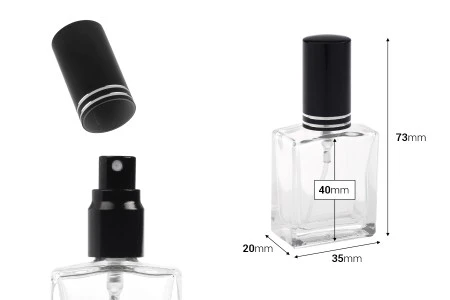 Staklena parfemska bočica 10mL sa sprejom i aluminijumskim zatvaračem u raznim bojama-2