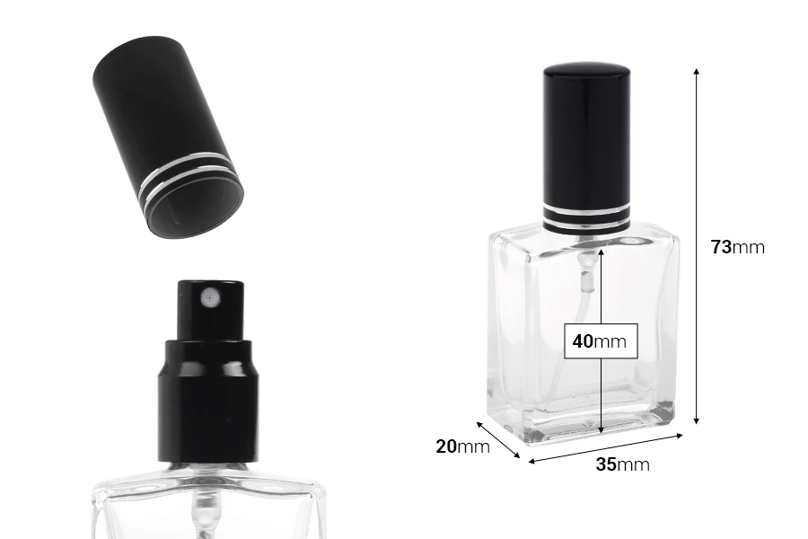 Staklena parfemska bočica 10mL sa sprejom i aluminijumskim zatvaračem u raznim bojama Staklena parfemska bočica 10mL sa sprejom i aluminijumskim zatvaračem u raznim bojama