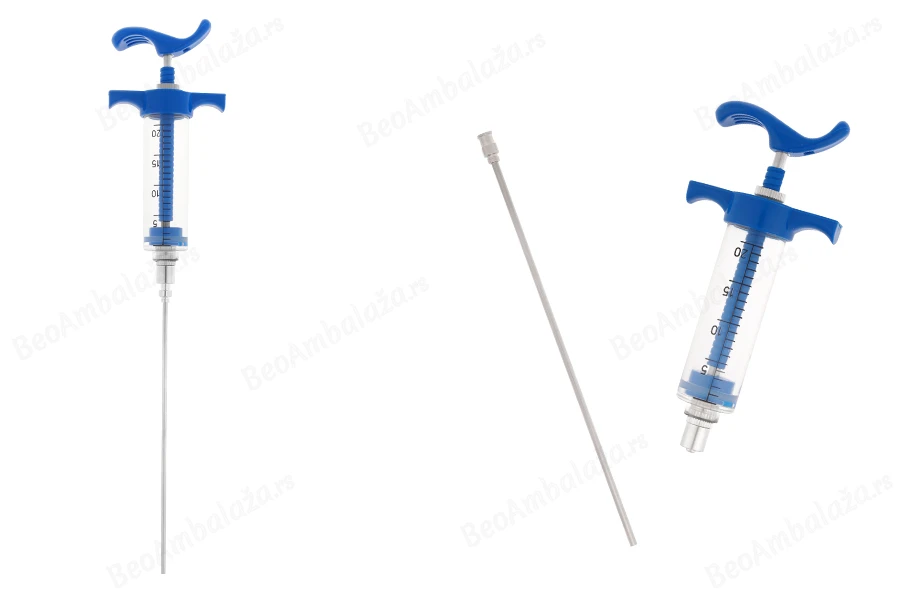 Višenamenski plastični špric od 20mL sa metalnom iglom od 160 mm-slika_proizvoda