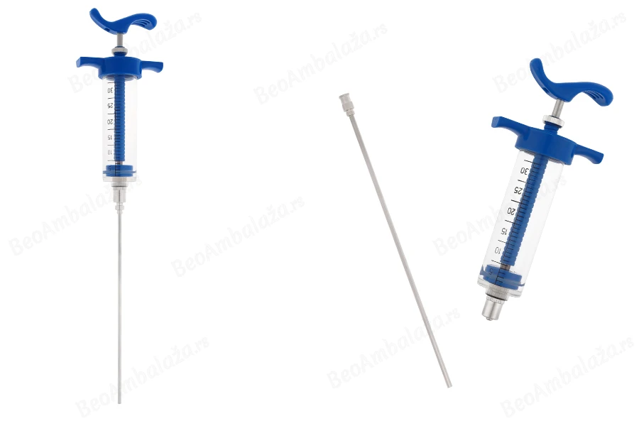 Višenamenski plastični špric od 30mL sa metalnom iglom od 160 mm-slika_proizvoda