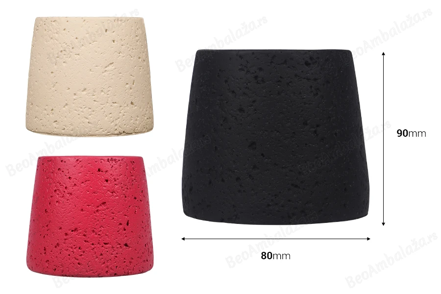 Dekorativna posuda od cementa 90x80 mm, više boja-dimenzije_slike