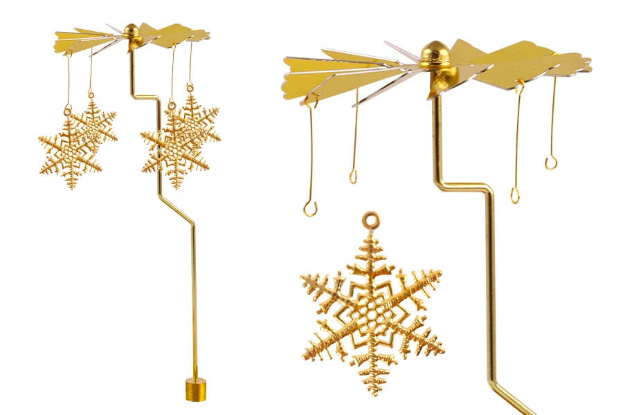 Dekorativni karusel u obliku pahuljice u zlatnoj boji (visina 185 mm)-slika_proizvoda