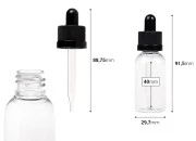 Plastična (PET) providna bočica 30 mL sa crnom pipetom - 12 kom Plastična (PET) providna bočica 30 mL sa crnom pipetom - 12 kom