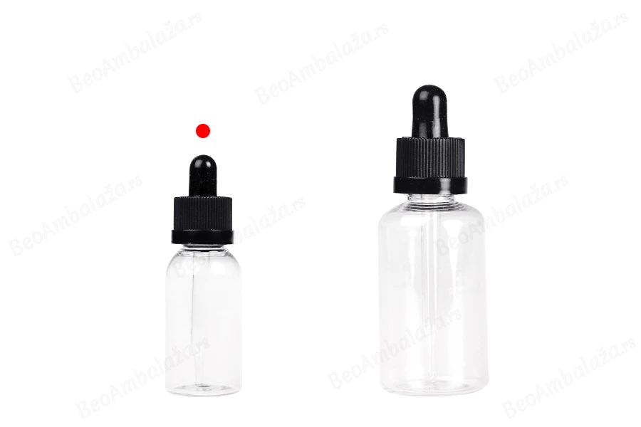 Plastična (PET) providna bočica 30 mL sa crnom pipetom - 12 kom-grupa_slika