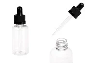 Plastična (PET) providna bočica 50 mL sa crnom pipetom sa sigurnosnim CRC zatvaranjem - 12 kom