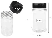 Plastična (PET) providna teglica 170mL, sa crnim poklopcem i unutrašnjom zaptivkom (PE) za začine - 6 kom Plastična (PET) providna teglica 170mL, sa crnim poklopcem i unutrašnjom zaptivkom (PE) za začine - 6 kom