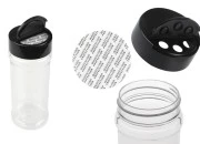 Plastična (PET) providna teglica 250mL, sa crnim poklopcem i unutrašnjom zaptivkom (PE) za začine - 6 kom Plastična (PET) providna teglica 250mL, sa crnim poklopcem i unutrašnjom zaptivkom (PE) za začine - 6 kom