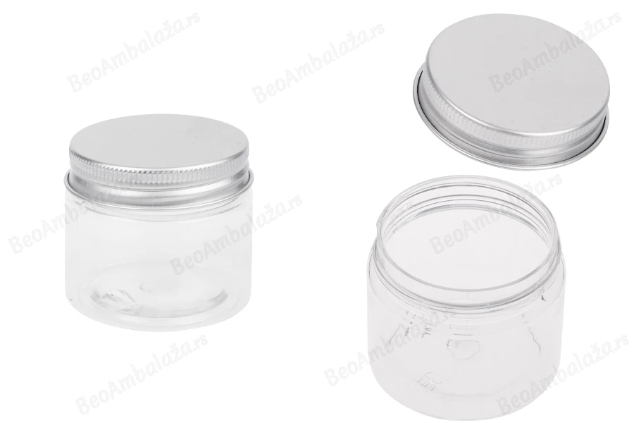 Providna PET kutijica 50mL sa srebrnim aluminijumskim zatvaračem sa zaptivkom - 12 kom-slika_proizvoda