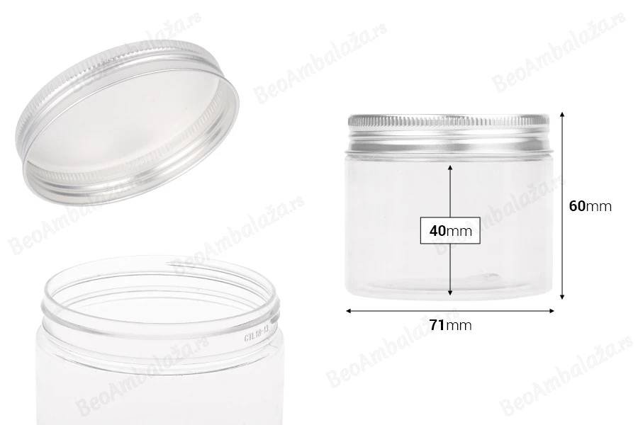 Providna PET kutijica 150mL sa srebrnim aluminijumskim zatvaračem sa zaptivkom - 12 kom-dimenzije_slike