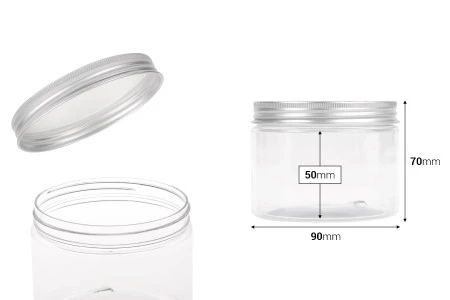 Providna PET kutija 300mL sa srebrnim aluminijumskim zatvaračem sa zaptivkom - 6 kom-2