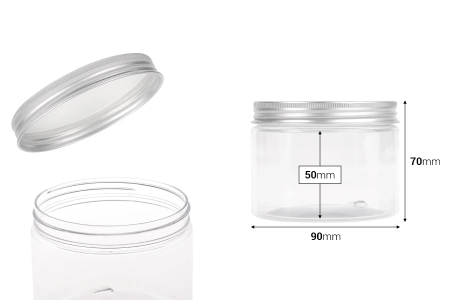 Providna PET kutija 300mL sa srebrnim aluminijumskim zatvaračem sa zaptivkom - 6 kom-dimenzije_slike