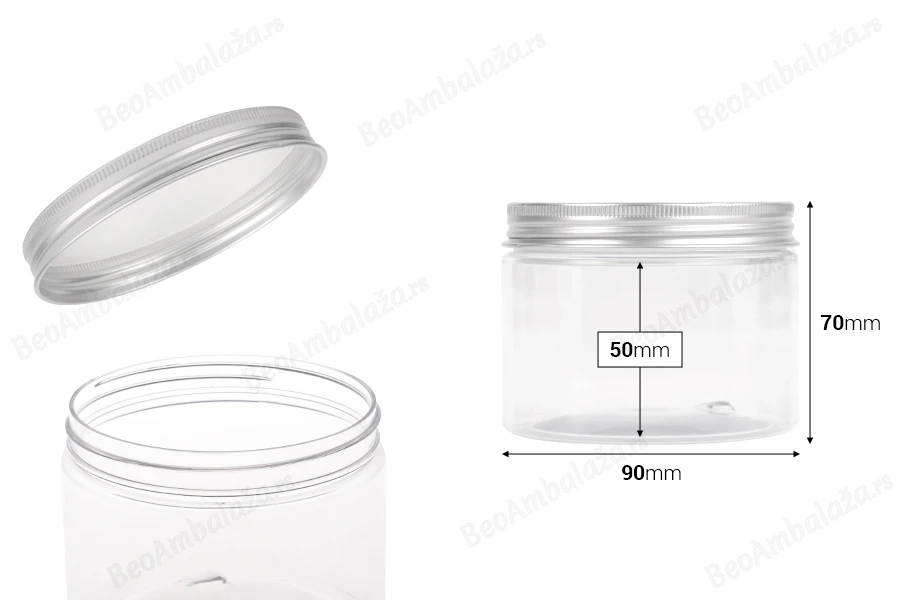 Providna PET kutija 300mL sa srebrnim aluminijumskim zatvaračem sa zaptivkom - 6 kom-dimenzije_slike