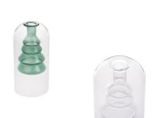 Staklena posuda 160 mL dvokomorna (85x170 mm) od duvanog stakla, pogodna za osveživače prostora, u raznim bojama Staklena posuda 160 mL dvokomorna (85x170 mm) od duvanog stakla, pogodna za osveživače prostora, u raznim bojama