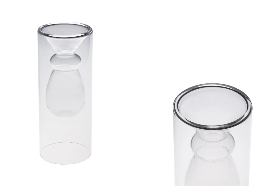 Staklena posuda 230 mL dvokomorna (80x200 mm) od duvanog stakla, pogodna za osveživače prostora, providna Staklena posuda 230 mL dvokomorna (80x200 mm) od duvanog stakla, pogodna za osveživače prostora, providna