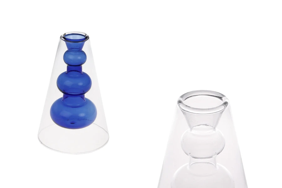 Staklena posuda 90 mL dvokomorna (90x135 mm) od duvanog stakla, pogodna za osveživače prostora, u raznim bojama Staklena posuda 90 mL dvokomorna (90x135 mm) od duvanog stakla, pogodna za osveživače prostora, u raznim bojama