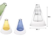 Staklena posuda 80 mL dvokomorna (92x105 mm) od duvanog stakla, pogodna za osveživače prostora, u raznim bojama Staklena posuda 80 mL dvokomorna (92x105 mm) od duvanog stakla, pogodna za osveživače prostora, u raznim bojama