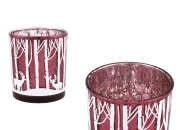 Dekorativni Božićni stakleni svećnjak sa irvasima (bez poklopca) crvene boje-slika_proizvoda