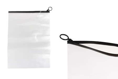 Poluprovidna kesica (PVC) 240x330 mm sa crnim patent  (zip) zatvaračem - 12 kom-1