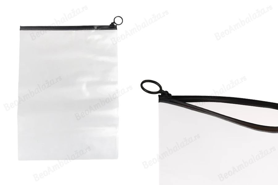 Poluprovidna kesica (PVC) 240x330 mm sa crnim patent  (zip) zatvaračem - 12 kom-slika_proizvoda