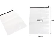 Poluprovidna kesica (PVC) 240x330 mm sa crnim patent  (zip) zatvaračem - 12 kom