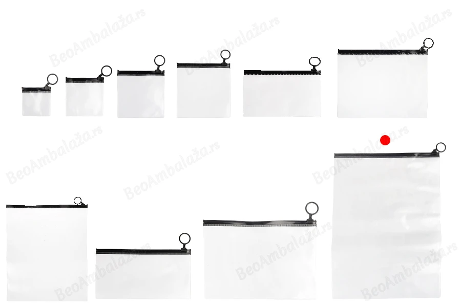 Poluprovidna kesica (PVC) 240x330 mm sa crnim patent  (zip) zatvaračem - 12 kom-grupa_slika