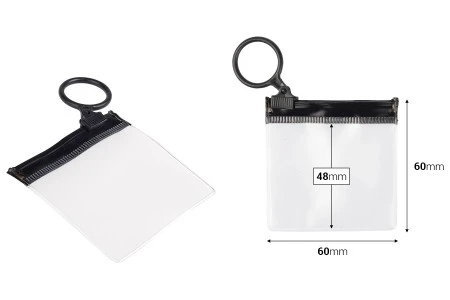 Poluprovidna kesica (PVC) 60x60 mm sa crnim patent  (zip) zatvaračem - 12 kom-2