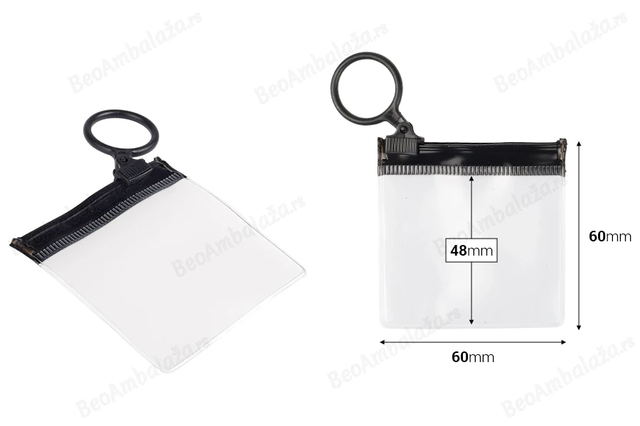 Poluprovidna kesica (PVC) 60x60 mm sa crnim patent  (zip) zatvaračem - 12 kom-dimenzije_slike