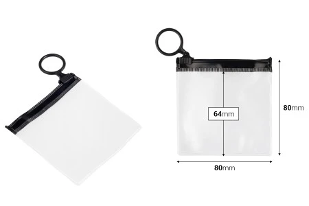 Poluprovidna kesica (PVC) 80x80 mm sa crnim patent  (zip) zatvaračem - 12 kom-2