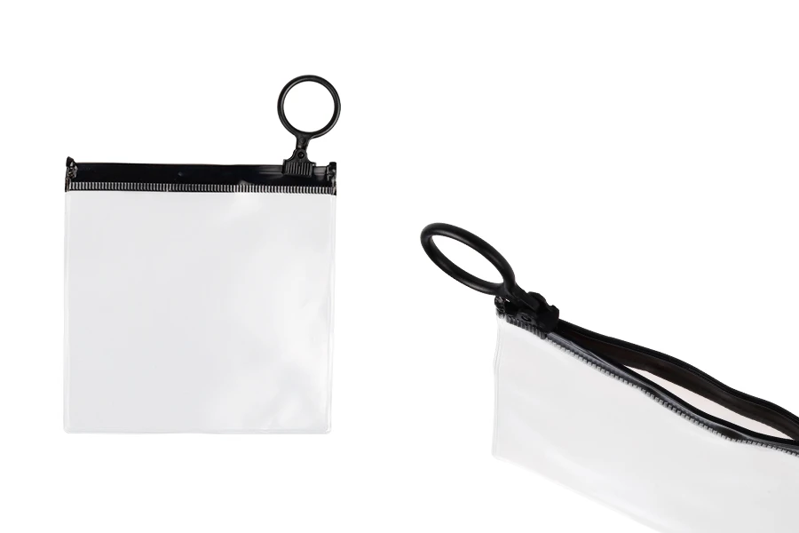 Poluprovidna kesica (PVC) 100x100 mm sa crnim patent  (zip) zatvaračem - 12 kom