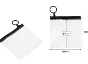 Poluprovidna kesica (PVC) 100x100 mm sa crnim patent  (zip) zatvaračem - 12 kom