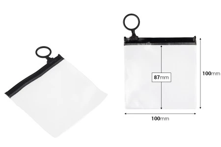 Poluprovidna kesica (PVC) 100x100 mm sa crnim patent  (zip) zatvaračem - 12 kom-2