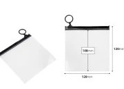 Poluprovidna kesica (PVC) 120x120 mm sa crnim patent  (zip) zatvaračem - 12 kom