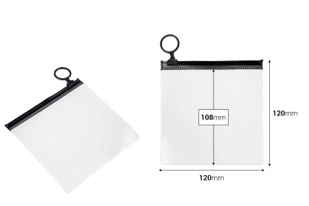 Poluprovidna kesica (PVC) 120x120 mm sa crnim patent  (zip) zatvaračem - 12 kom-2